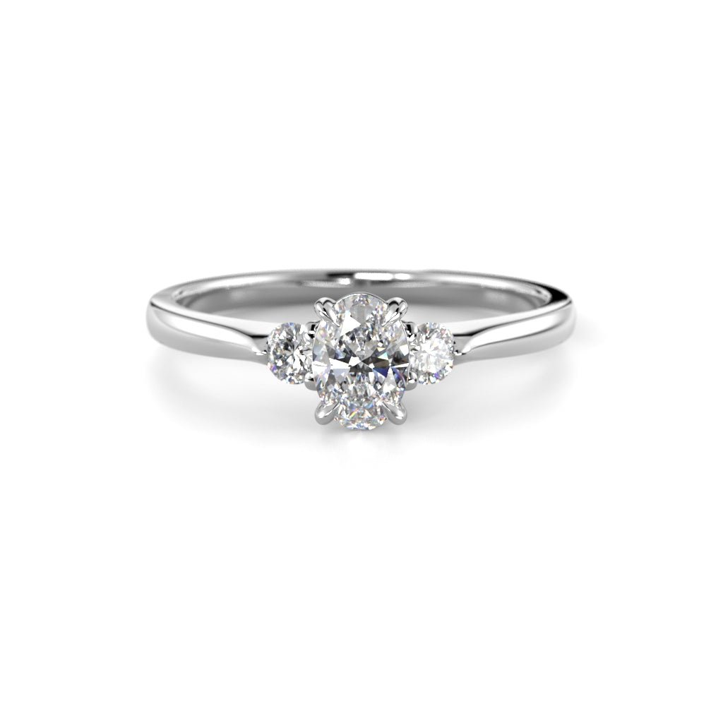 Timanttisormus Megan Oval 0,40 ct - 14k valkokulta