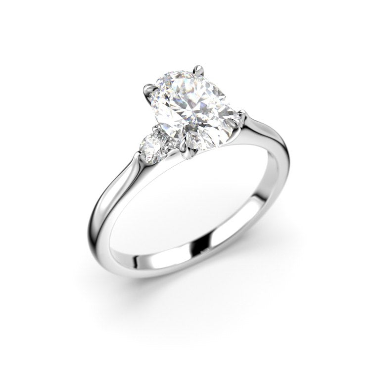 Festive Megan Oval 1,14 ct timanttisormus 753-114 valkokulta, viistokuva
