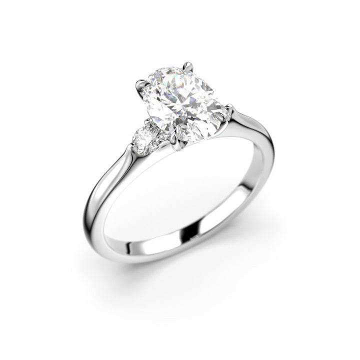 Festive Megan Oval 1,14 ct timanttisormus 753-114 valkokulta, viistokuva