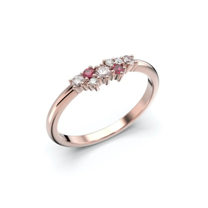 Festive Nadja Pink Timanttisormus 0,03 ct punakulta Festive