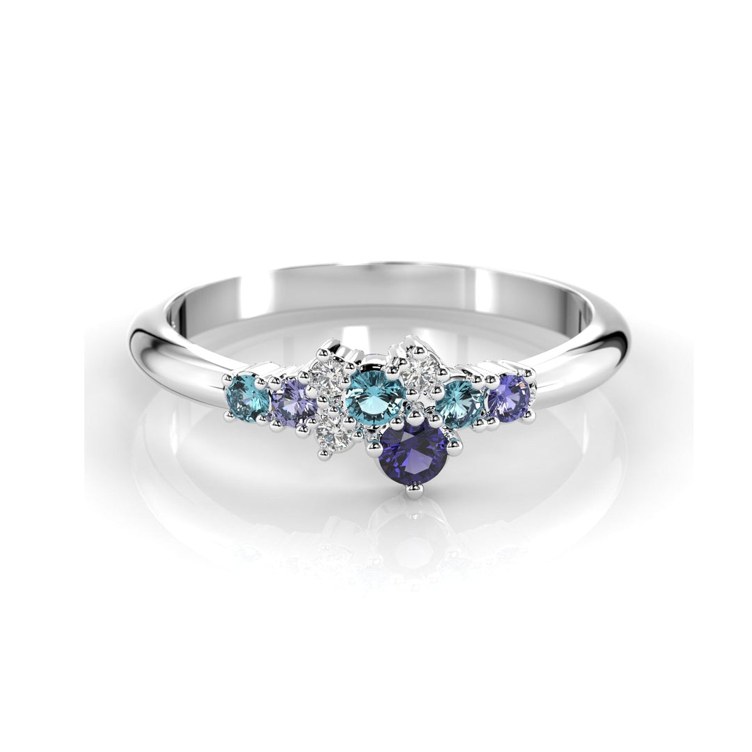 Nelly Blue sormus - 14k valkokulta