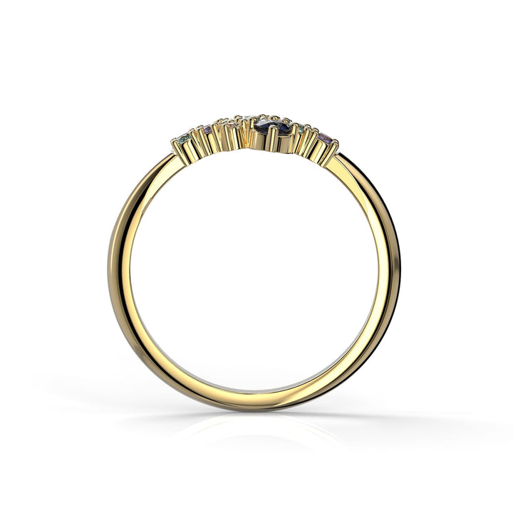 Festive Nelly Blue timanttisormus 0,03 ct keltakulta Festive