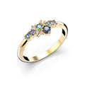 Festive Nelly Blue timanttisormus 0,03 ct keltakulta