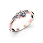 Festive Nelly Blue timanttisormus 0,03 ct punakulta