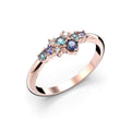 Festive Nelly Blue timanttisormus 0,03 ct punakulta