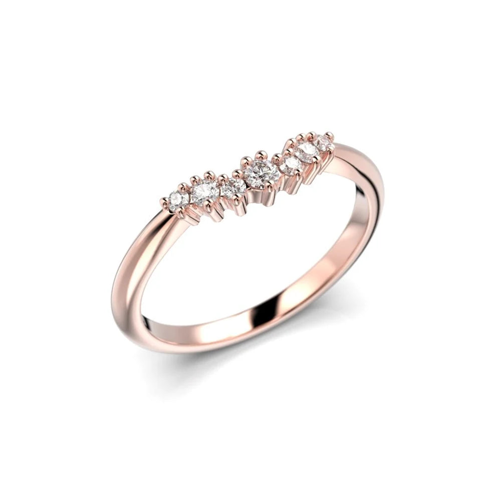 Festive Nelly Side 0,11 ct timanttisormus punakulta – tuotekuva 1