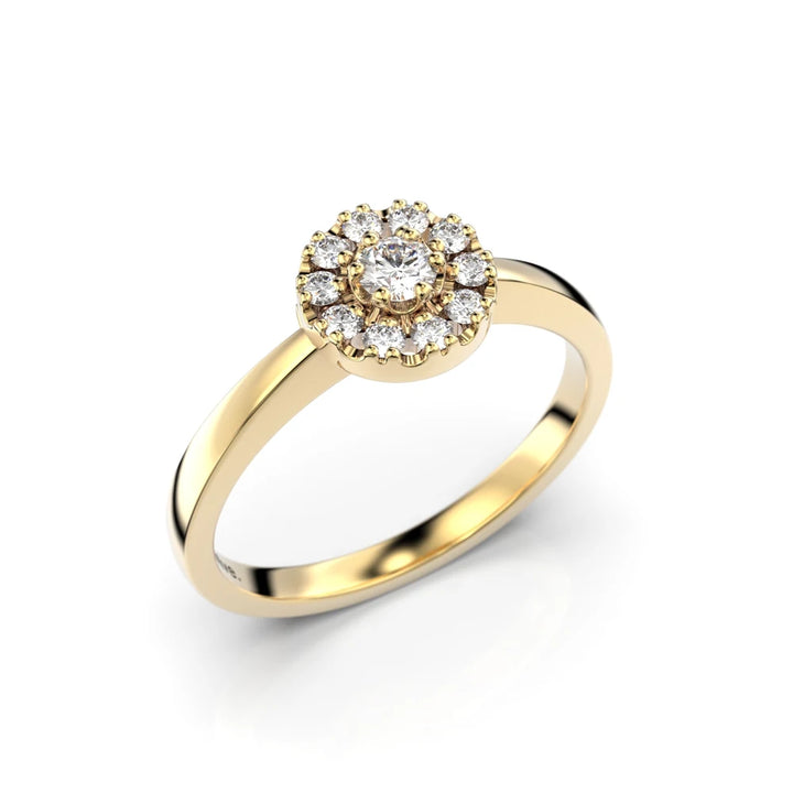Festive Olivia 0,17 ct timanttisormus keltakulta – tuotekuva 1