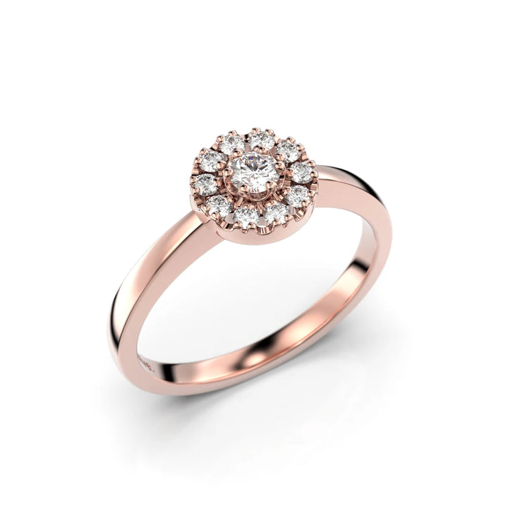 Festive Olivia 0,17 ct timanttisormus punakulta – tuotekuva 1