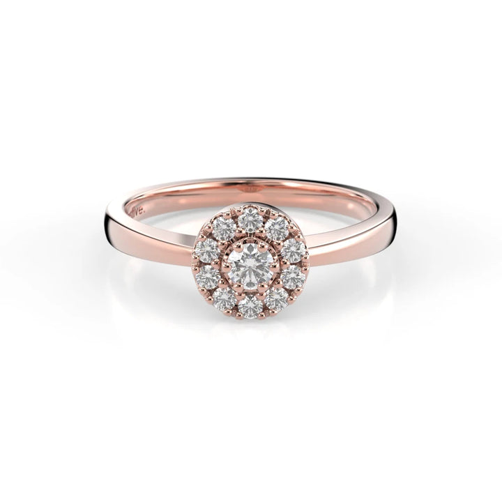 Festive Olivia 0,17 ct timanttisormus punakulta – tuotekuva 2