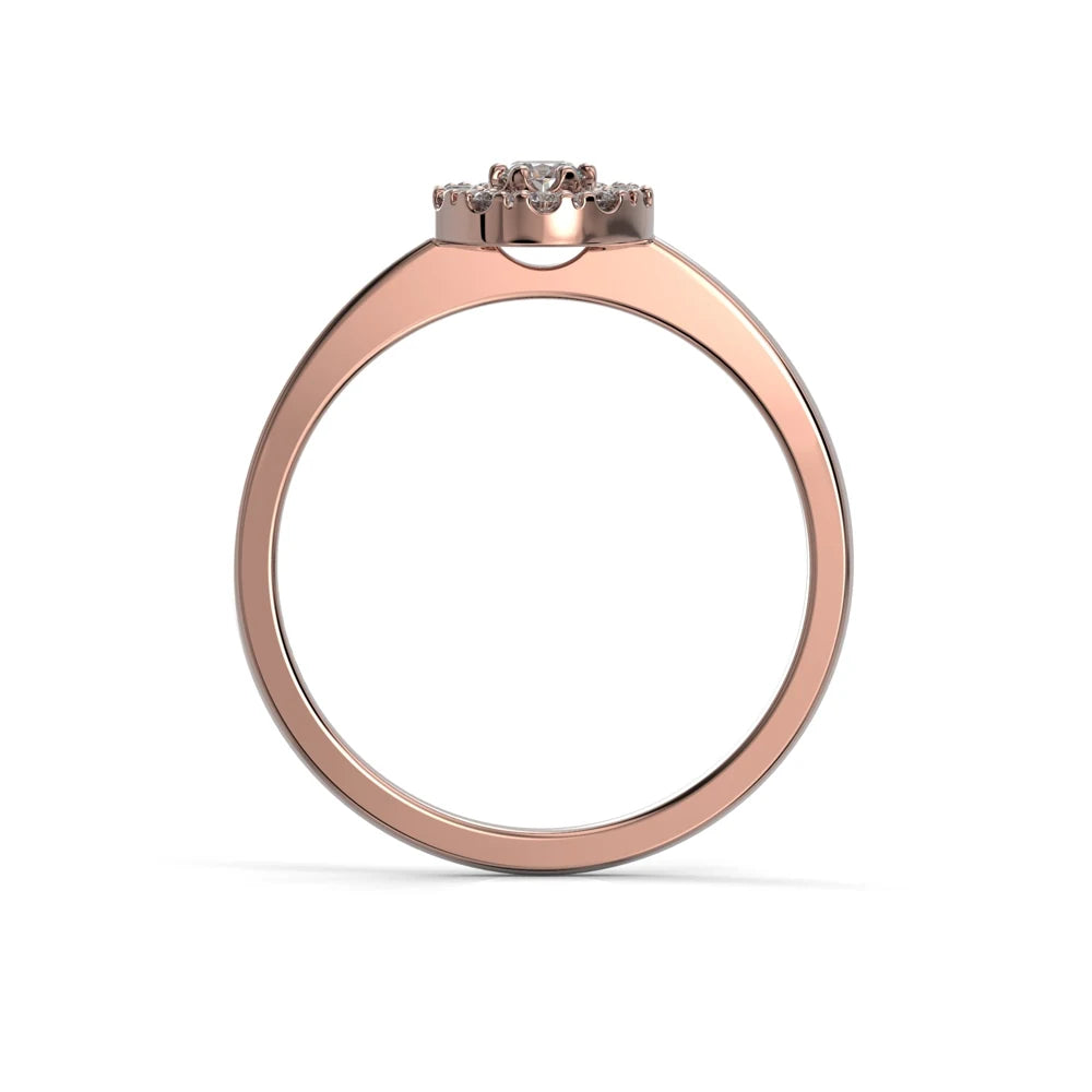 Festive Olivia 0,17 ct timanttisormus punakulta – tuotekuva 3