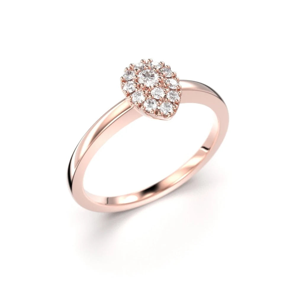 Festive Penelope 0,15 ct timanttisormus punakulta – tuotekuva 1
