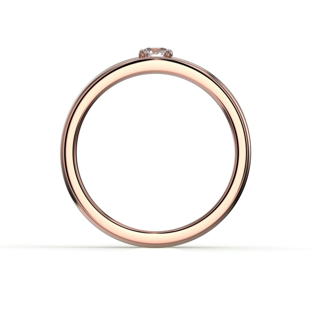 Festive Peruskallio timanttisormus 0,15 ct punakulta, sivukuva