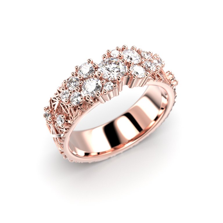 Festive Routa Rakka Grand 0,86 ct timanttisormus 663-086 punakulta, viistokuva