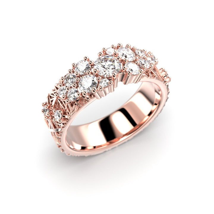 Festive Routa Rakka Grand 0,86 ct timanttisormus 663-086 punakulta, viistokuva