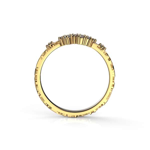 Festive Routa Rakka Sivu timanttisormus keltakulta 0,15 ct sormuksen rungon profiili