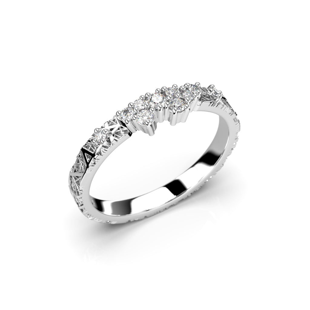 Festive Routa Rakka Sivu timanttisormus valkokulta 0,15 ct tuotekuva