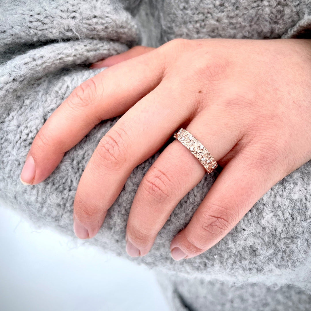 Routa 5,0 mm/0,09 ct - timanttisormus - 14k punakulta