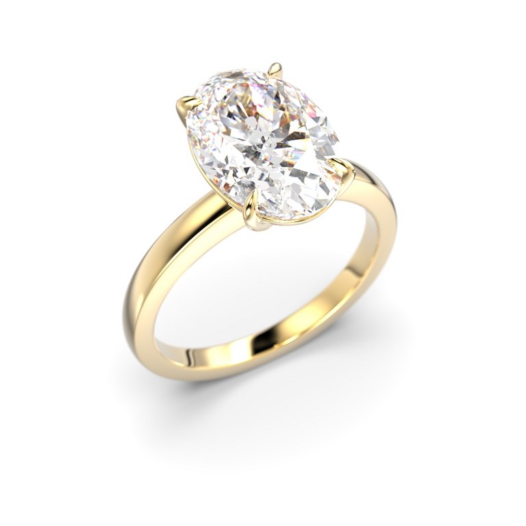 Festive Selena 3,00 ct laboratoriotimanttisormus 683-300 keltakulta, viistokuva