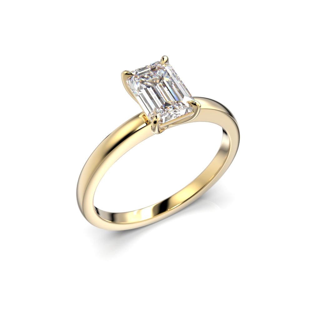 Festive Serena 1,00 ct timanttisormus keltakulta, viistokuva