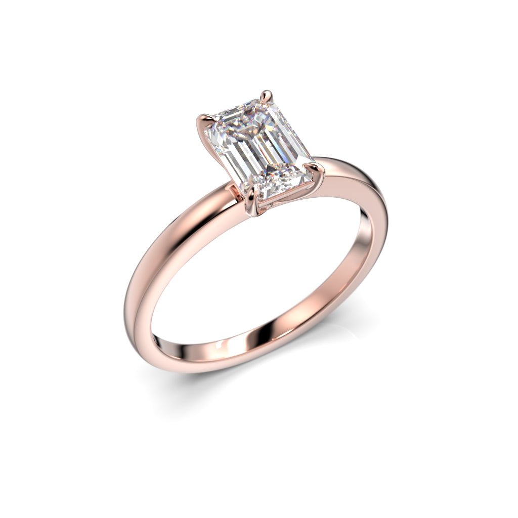 Festive Serena 1,00 ct timanttisormus punakulta, viistokuva