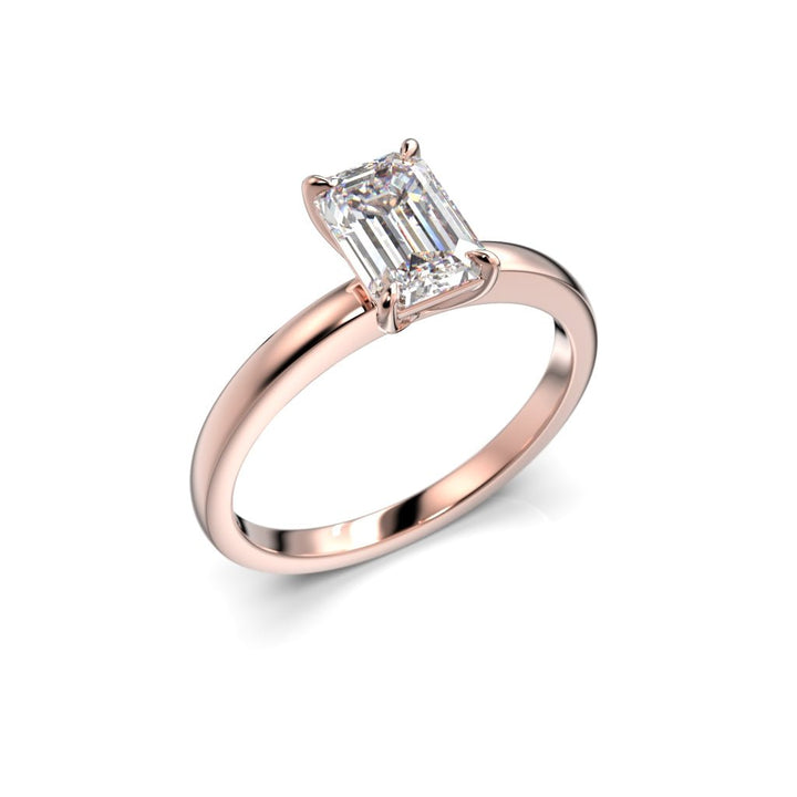 Festive Serena 1,00 ct timanttisormus punakulta, viistokuva