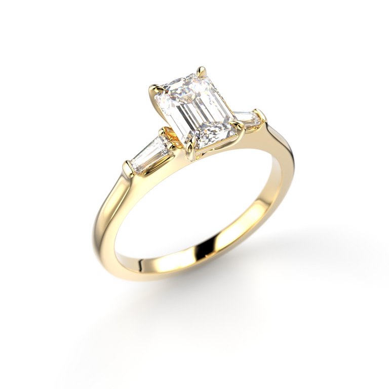Festive Serena Trilogy 1,20 ct timanttisormus 757-120 keltakulta, viistokuva