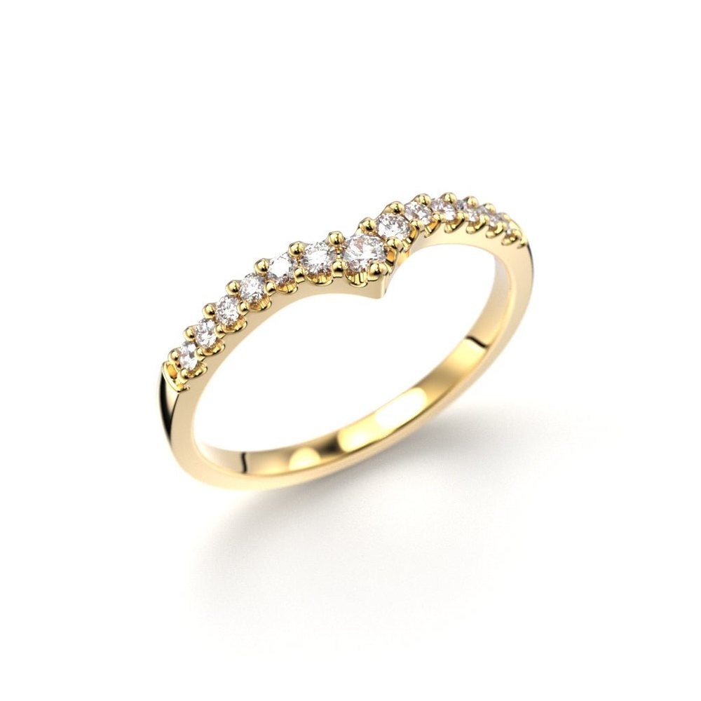 Festive Juliette Side 0,15ct timanttisormus keltakulta 731-015 – tuotekuva