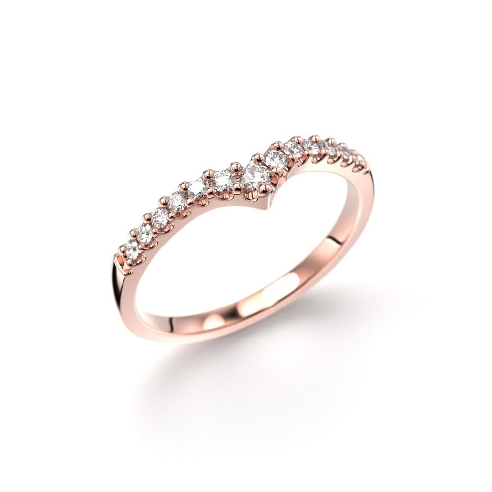 Festive Juliette Side 0,15ct timanttisormus punakulta 731-015 – tuotekuva