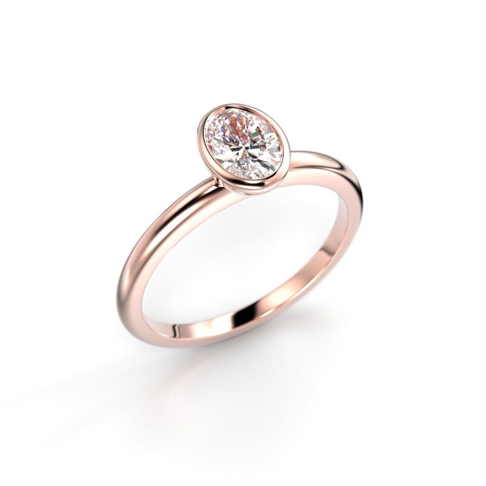Festive Auréa Bezel Oval 0,50 ct timanttisormus punakulta 742-050 – tuotekuva