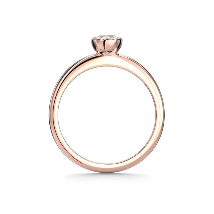 Festive Auréa Bezel Oval 0,50 ct timanttisormus punakulta 742-050 – tuotekuva 3