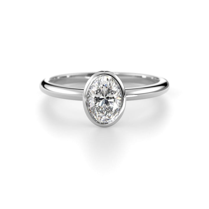 Festive Auréa Bezel Oval 0,50 ct timanttisormus valkokulta 742-050 – tuotekuva 2