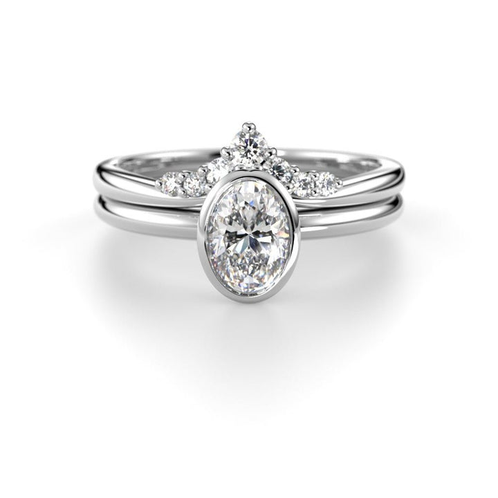 Festive Auréa Bezel Oval 0,50 ct timanttisormus valkokulta 742-050 – tuotekuva 4