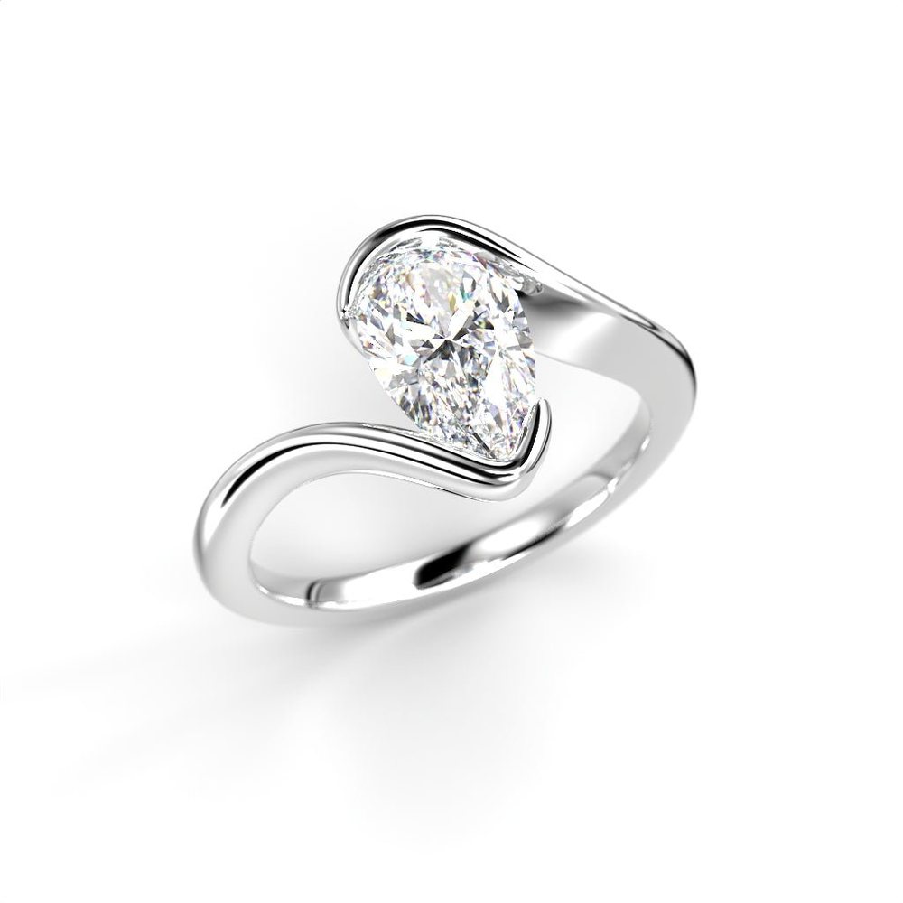 Festive Auréa Pear 1,00 ct timanttisormus valkokulta 790-100 – tuotekuva
