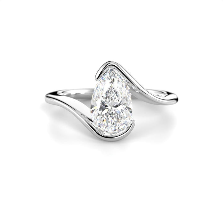 Festive Auréa Pear 1,00 ct timanttisormus valkokulta 790-100 – tuotekuva 2