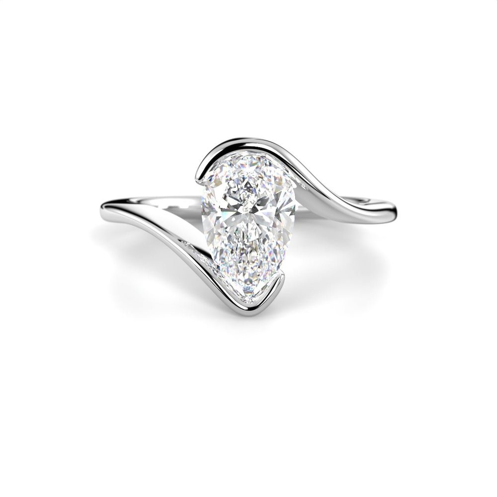 Festive Auréa Pear 1,00 ct timanttisormus valkokulta 790-100 – tuotekuva 3