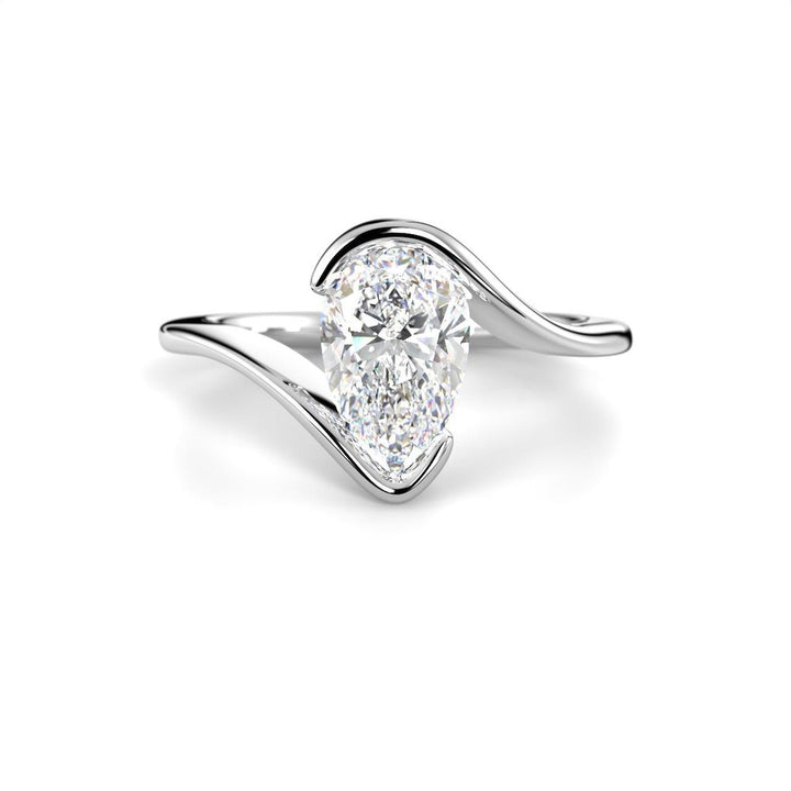 Festive Auréa Pear 1,00 ct timanttisormus valkokulta 790-100 – tuotekuva 3