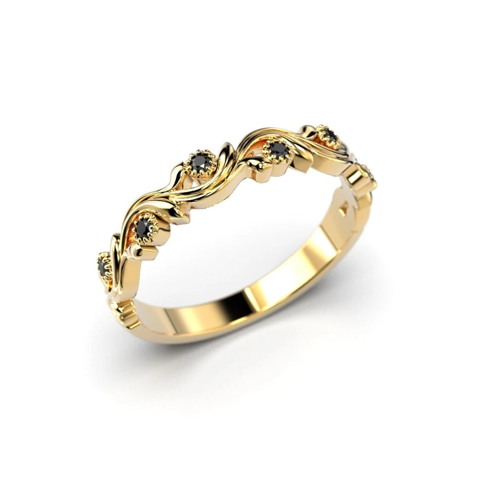 Festive Feeniks Siro Black 0,06 ct timanttisormus keltakulta