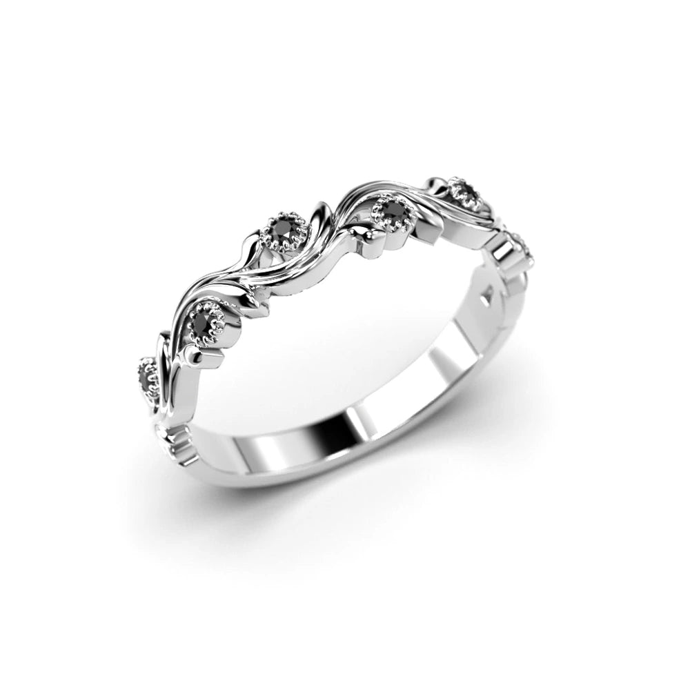 Festive Feeniks Siro Black 0,06 ct timanttisormus valkokulta