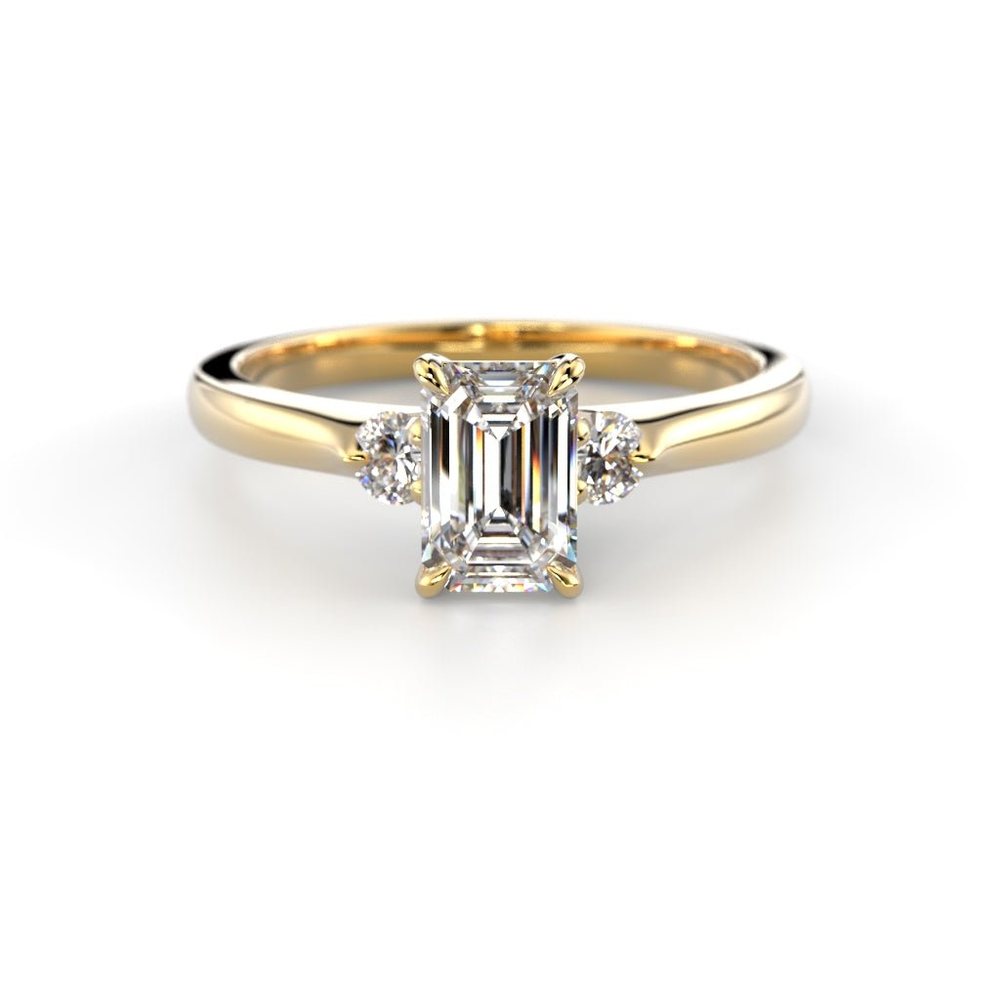 Festive Megan Emerald 0,74 ct timanttisormus keltakulta 745-074 – tuotekuva 2