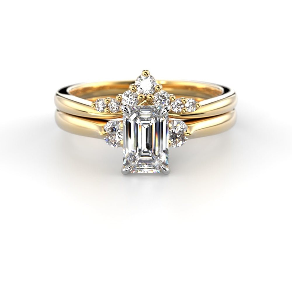 Festive Megan Emerald 0,74 ct timanttisormus keltakulta 745-074 – tuotekuva 4