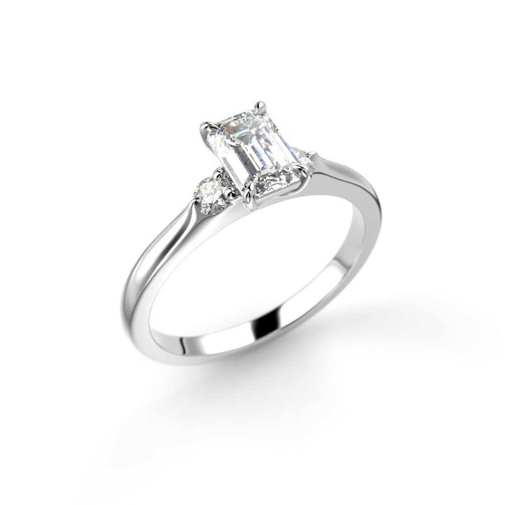 Festive Megan Emerald 0,74 ct timanttisormus valkokulta 745-074 – tuotekuva