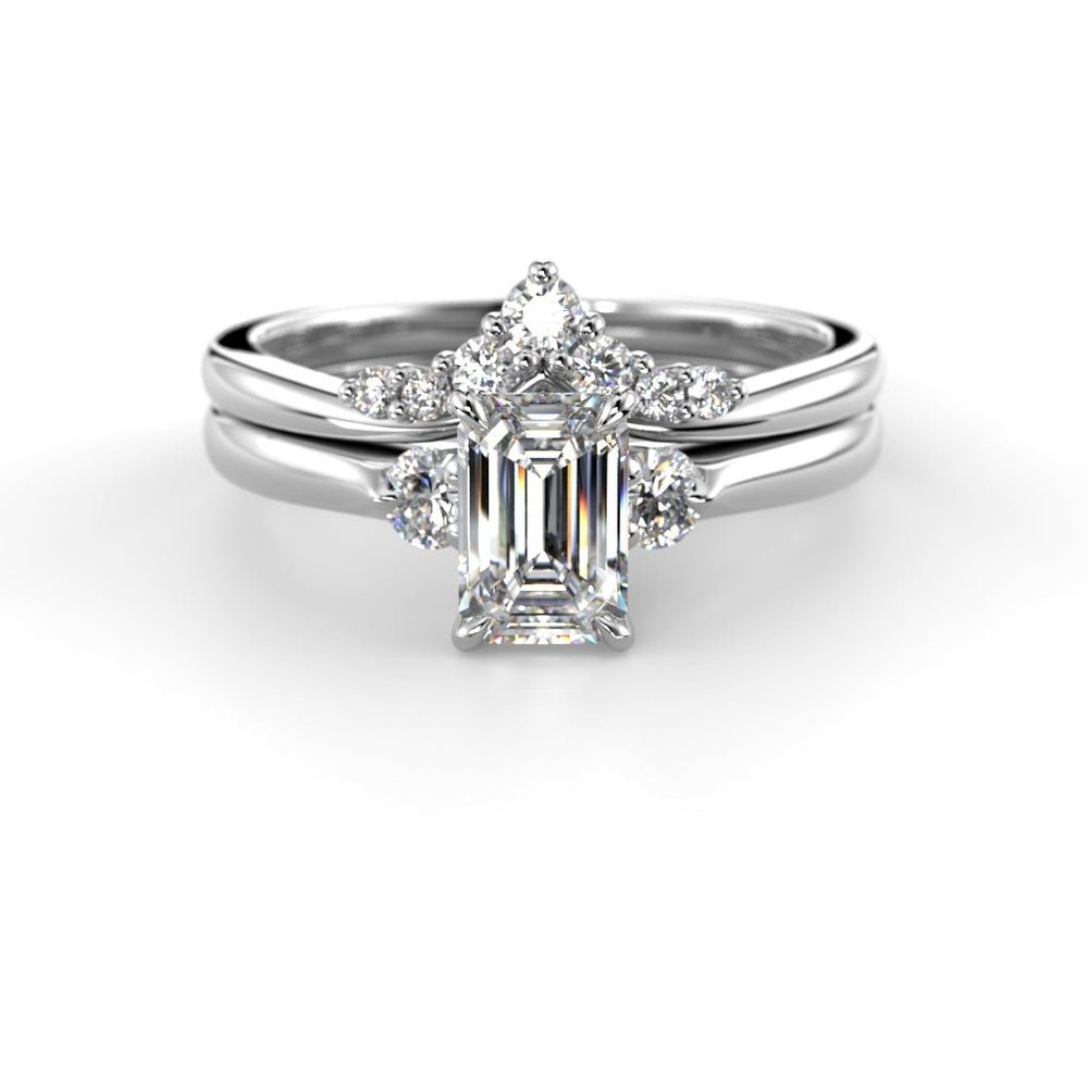 Festive Megan Emerald 0,74 ct timanttisormus valkokulta 745-074 – tuotekuva 4