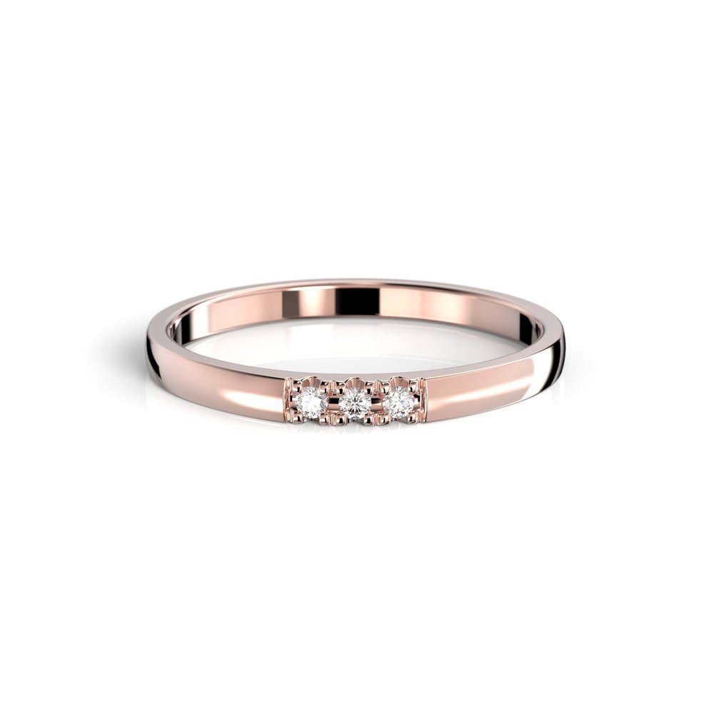 Timanttisormus Victoria 0,03 ct - 14k punakulta