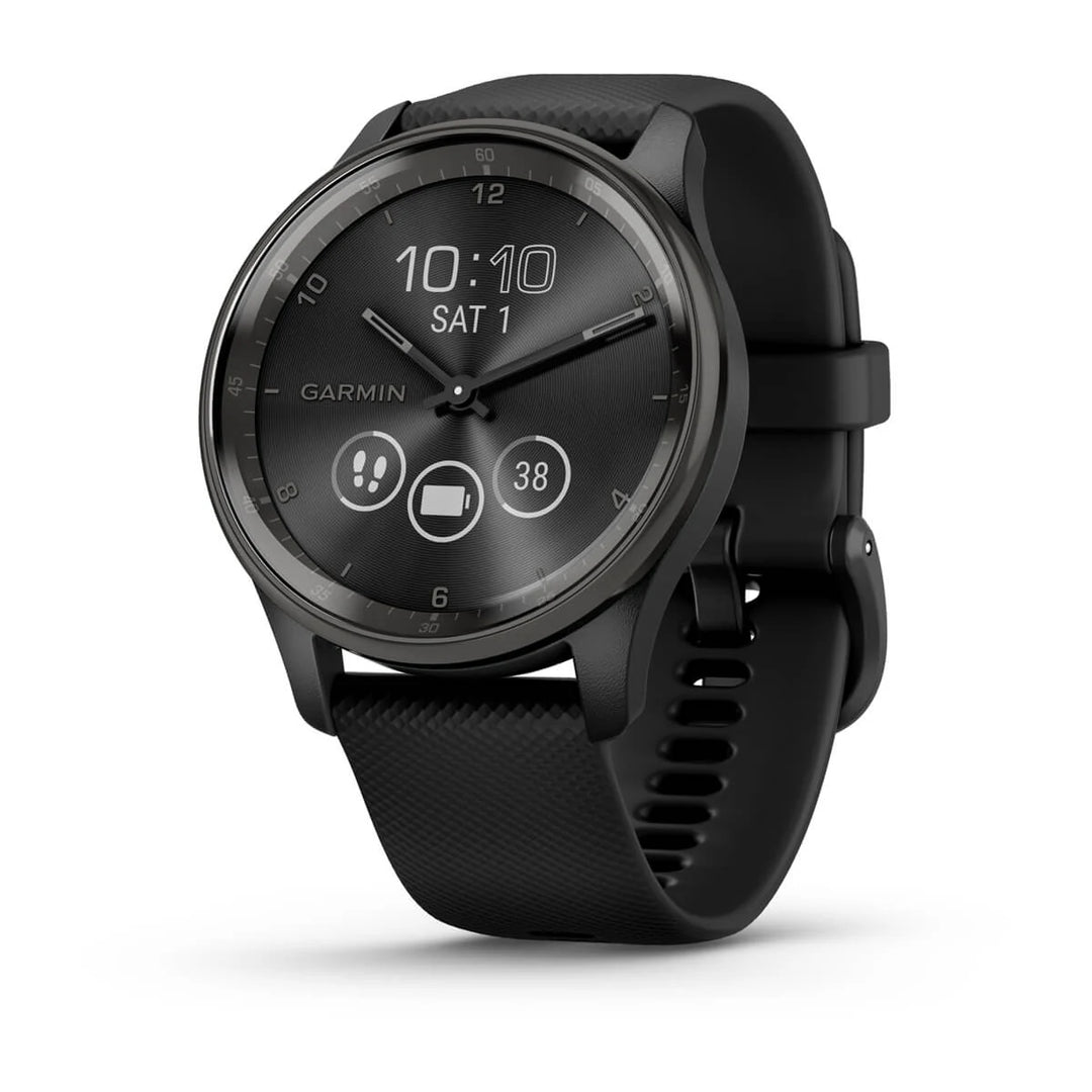 Garmin vívomove Trend, Grafiitinharmaa ruostumattomasta teräksestä valmistettu kehys sekä musta runko ja silikonihihna 010-02665-00