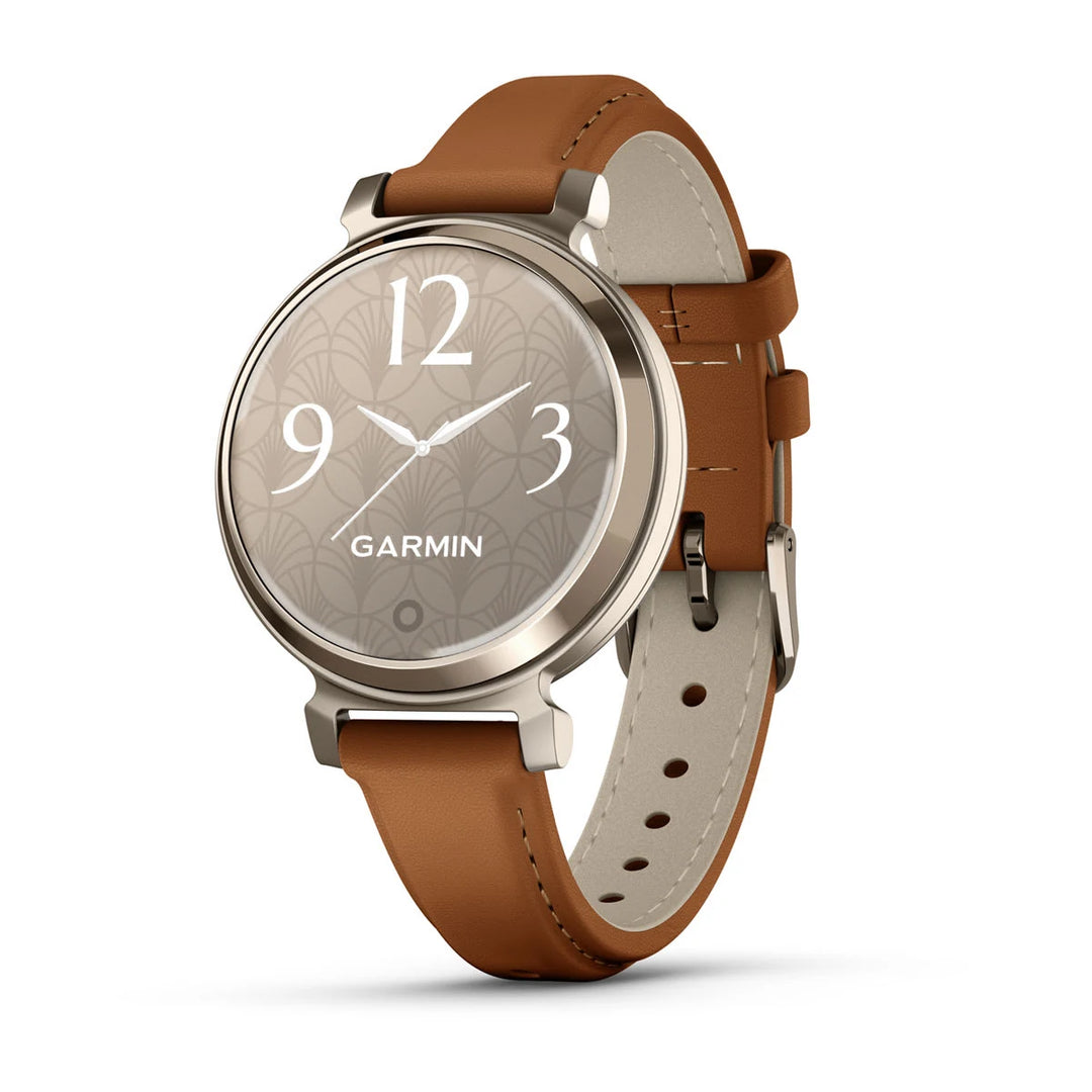 Garmin Lily 2 Classic, Vaalea kulta ja ruskea nahkahihna 010-02839-72
