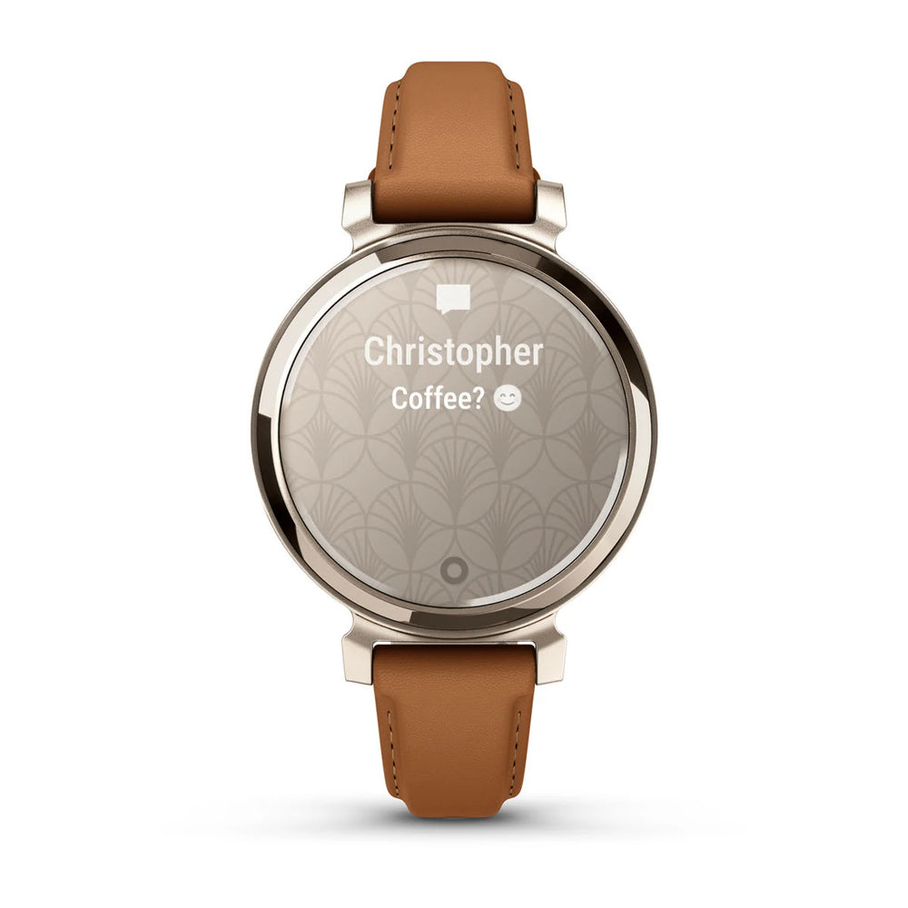Garmin Lily 2 Classic, Vaalea kulta ja ruskea nahkahihna 010-02839-72