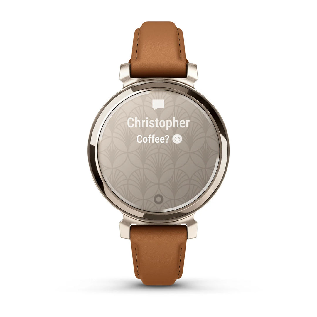 Garmin Lily 2 Classic, Vaalea kulta ja ruskea nahkahihna 010-02839-72
