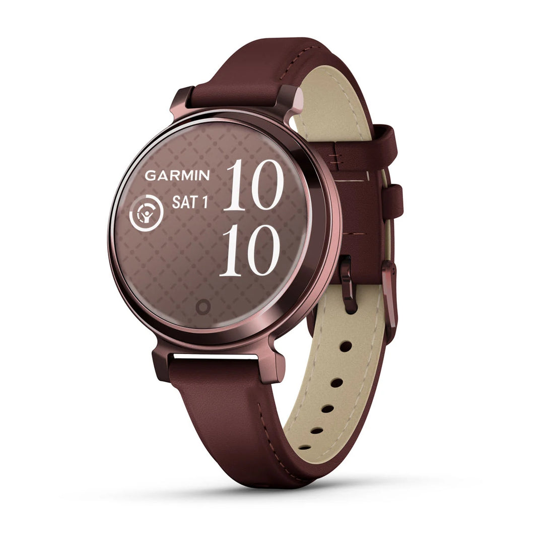 Garmin Lily 2 Classic, Tumma pronssi ja tummanpunainen nahkahihna 010-02839-73