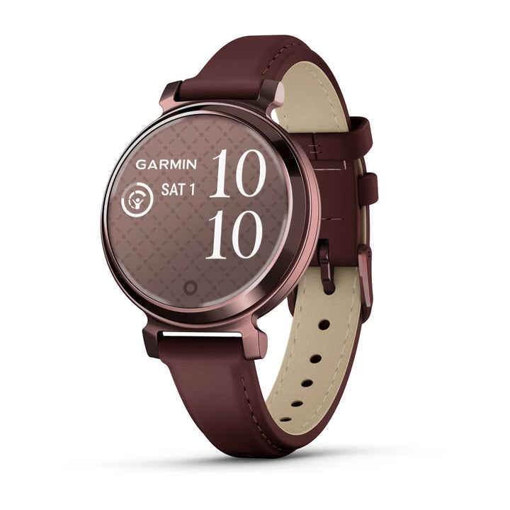 Garmin Lily 2 Classic, Tumma pronssi ja tummanpunainen nahkahihna 010-02839-73