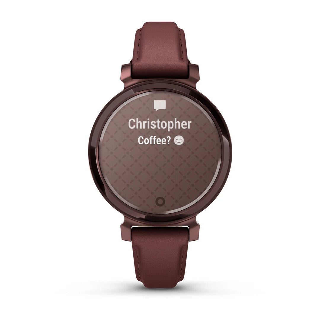 Garmin Lily 2 Classic, Tumma pronssi ja tummanpunainen nahkahihna 010-02839-73
